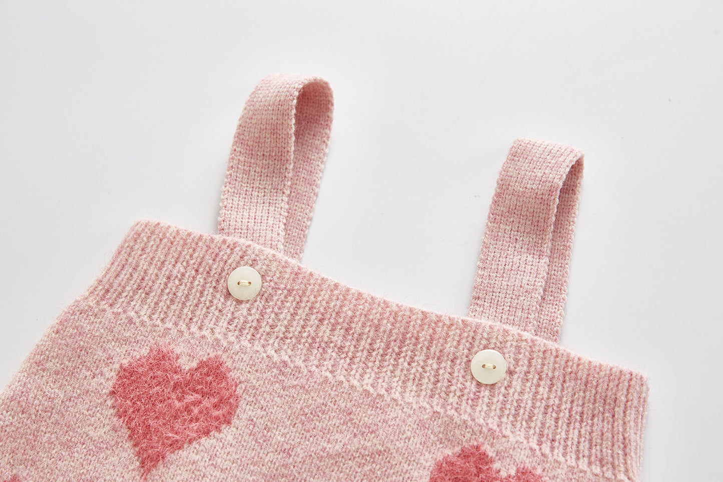Baby's Canela's 2-piece Knitted pinky heart