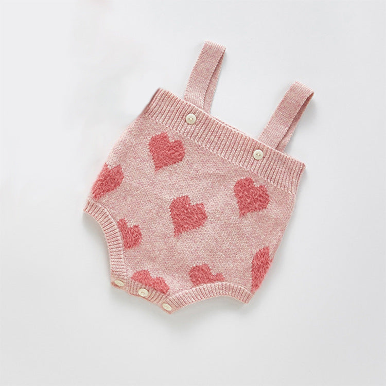 Baby's Canela's 2-piece Knitted pinky heart