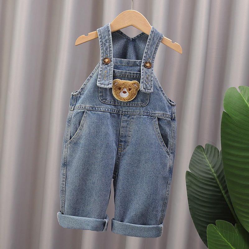 Baby's Canela's Retro Cartoon Denim Overalls