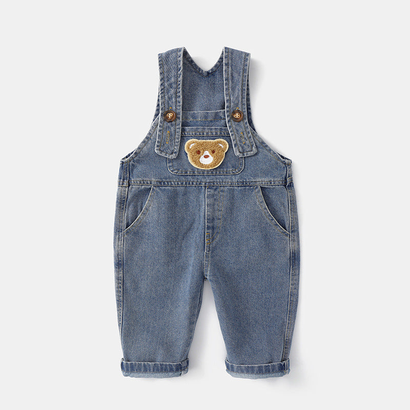 Baby's Canela's Retro Cartoon Denim Overalls