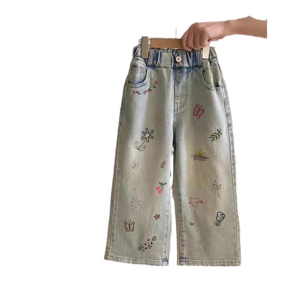 Baby's Canela's Embroidered Straight Jeans