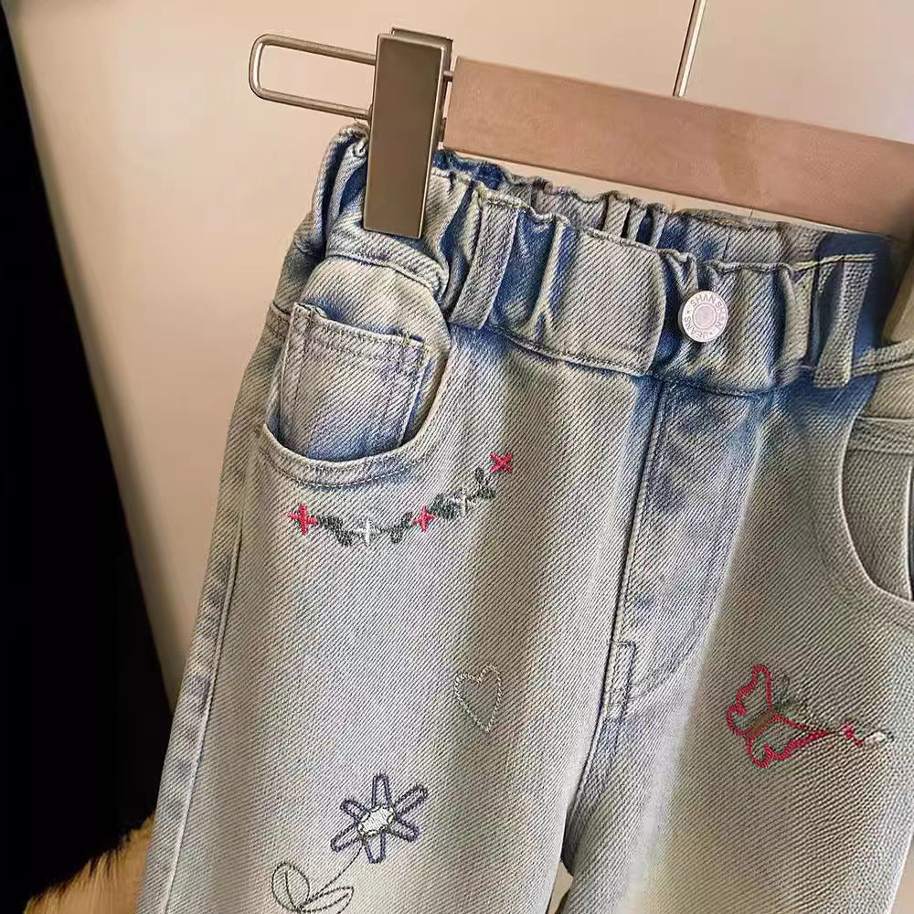 Baby's Canela's Embroidered Straight Jeans