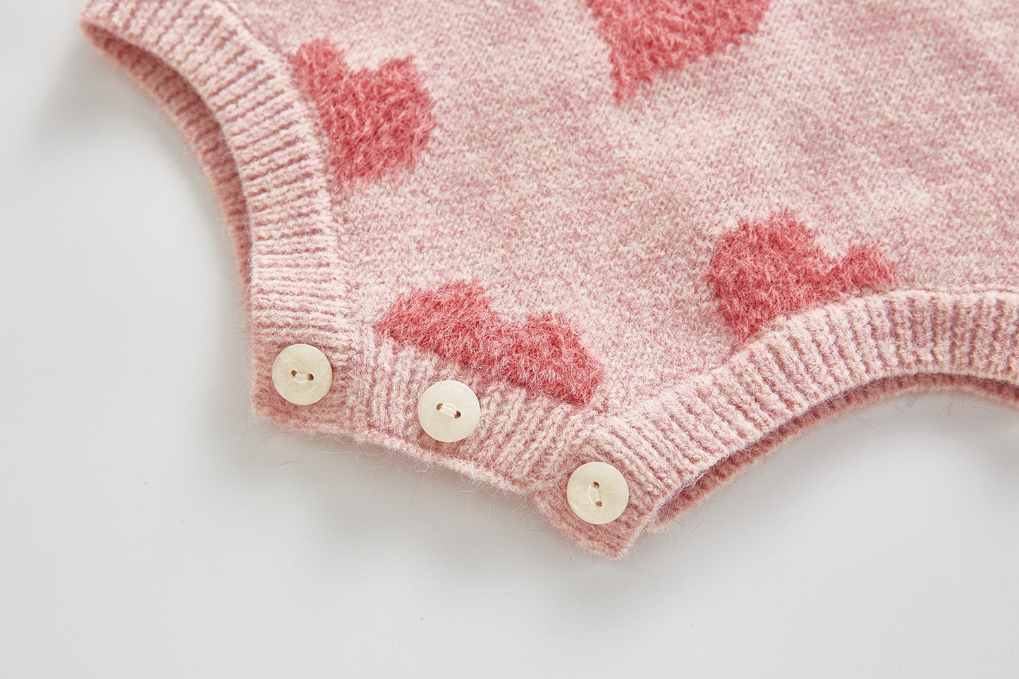 Baby's Canela's 2-piece Knitted pinky heart