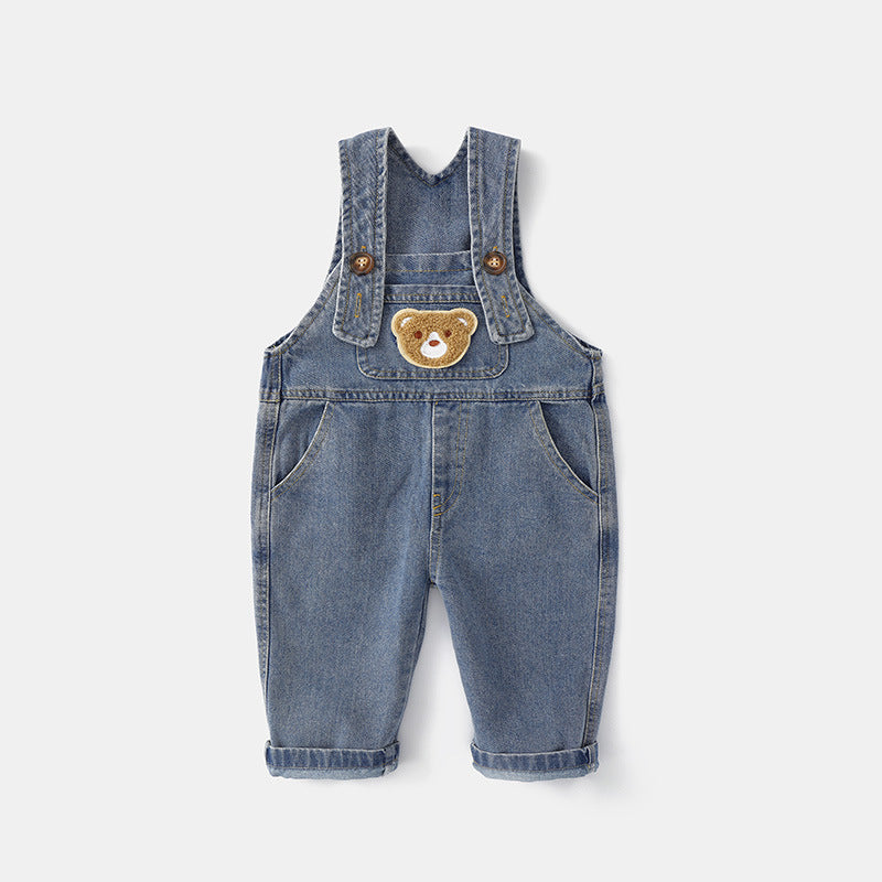Baby's Canela's Retro Cartoon Denim Overalls