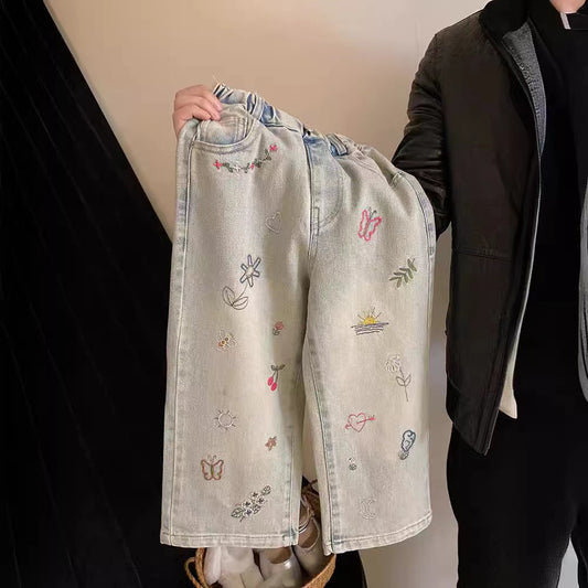 Baby's Canela's Embroidered Straight Jeans
