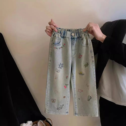 Baby's Canela's Embroidered Straight Jeans