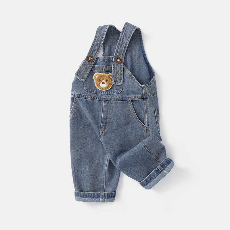 Baby's Canela's Retro Cartoon Denim Overalls